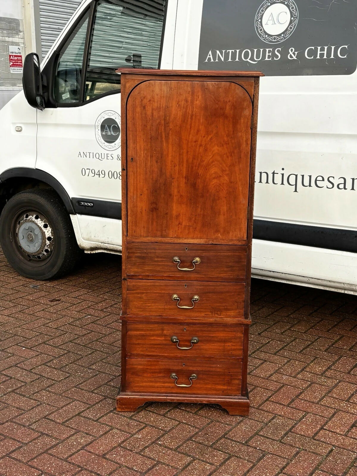Vintage Mahogany Housekeepers Cabinet / Small Linen Press.
