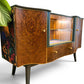 Luxury Art Deco Sideboard | Green Floral Solid Wood | Vintage Refurbished Bespoke Furniture