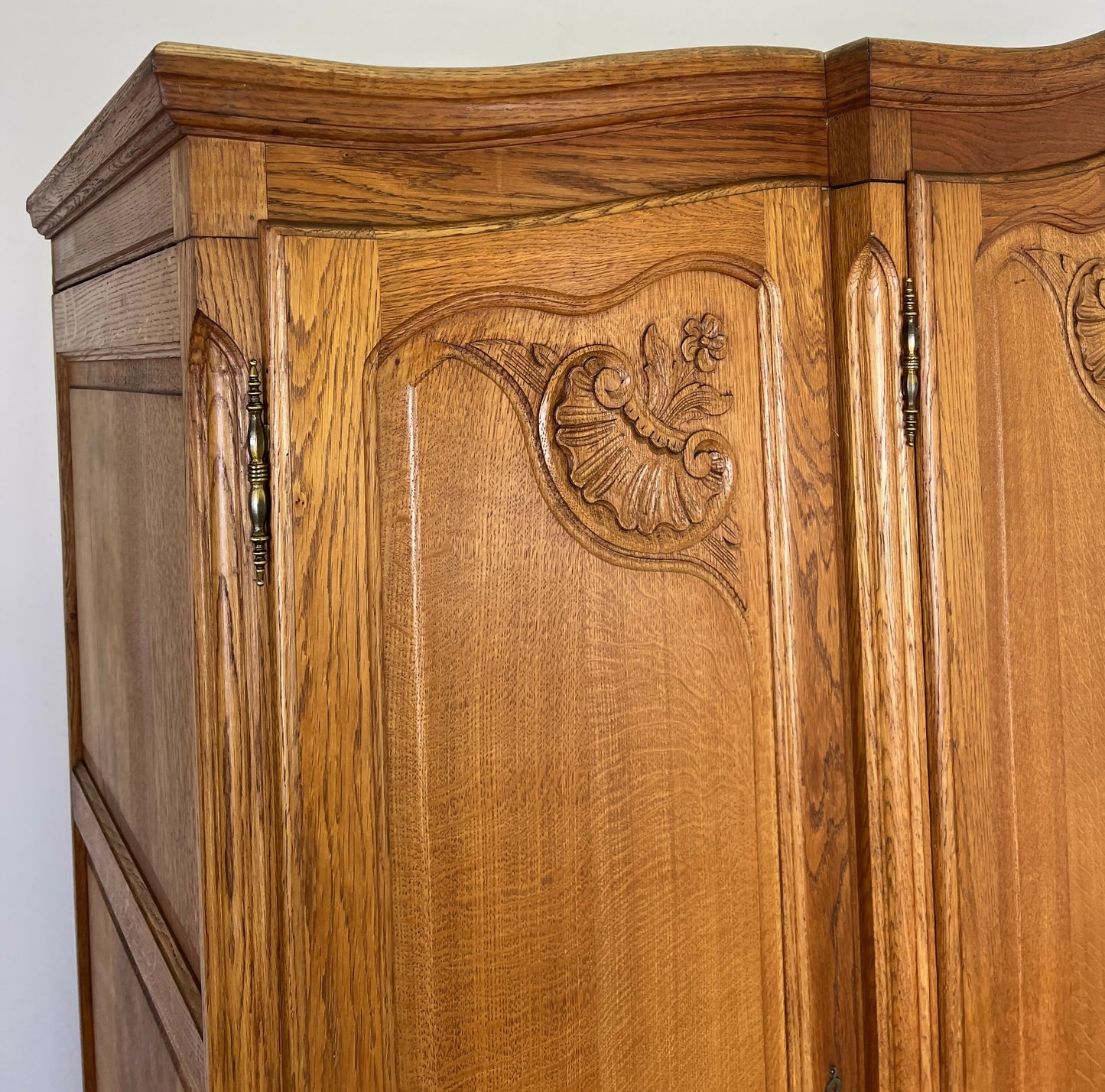Wardrobe Vintage French Louis XVI Style Oak Four Door Carved Armoire LOT 6399