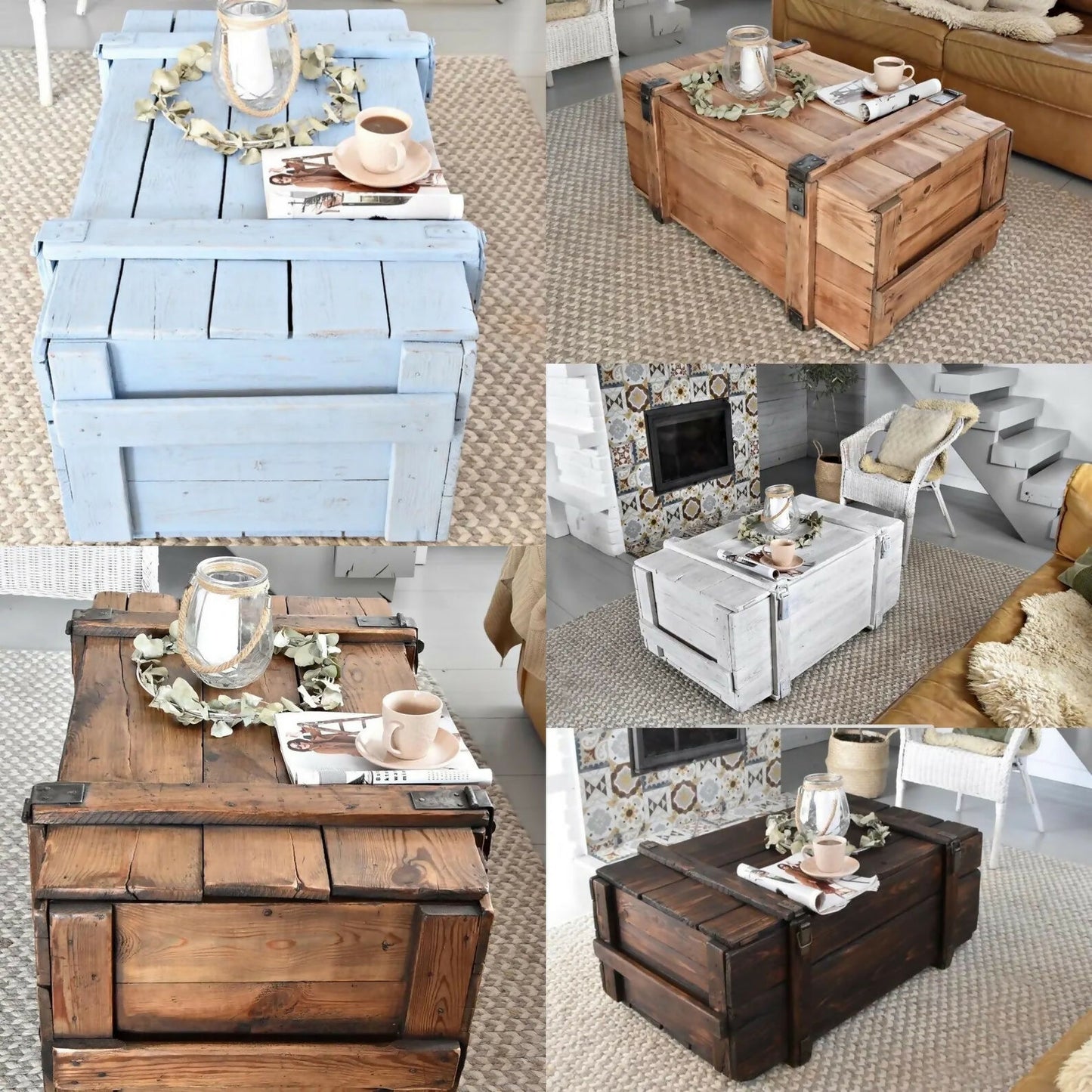 Vintage Army Chest Coffee Table, Reclaimed Wood Trunk Table on Wheels, Rustic Industrial Storage Chest, Dark Brown Loft Furniture