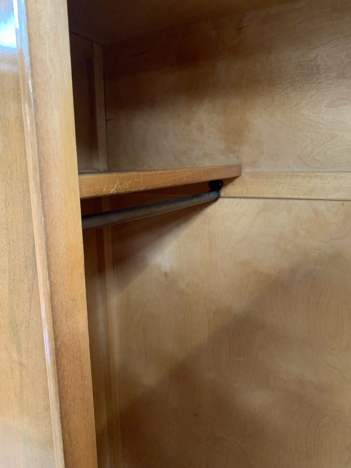 Mid Century B&E Furniture Figured Walnut 1 Door Wardrobe BS 1960