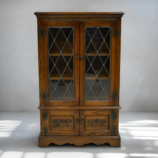 Old Charm Small Bookcase Display Cabinet 2 Shelves Light Oak FREE* UK Delivery