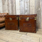 Vintage storage trunks - custom made chests - English antique leather