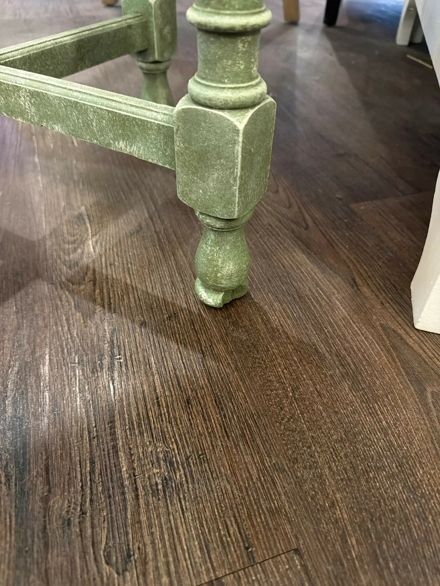Round Green Stone Effect Occasional Side Table