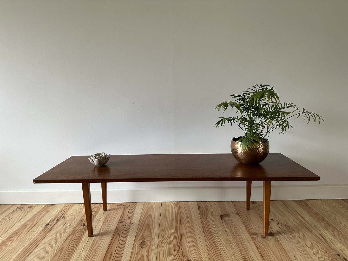 Mid Century Teak Coffee Table 1960's Tapered Legs