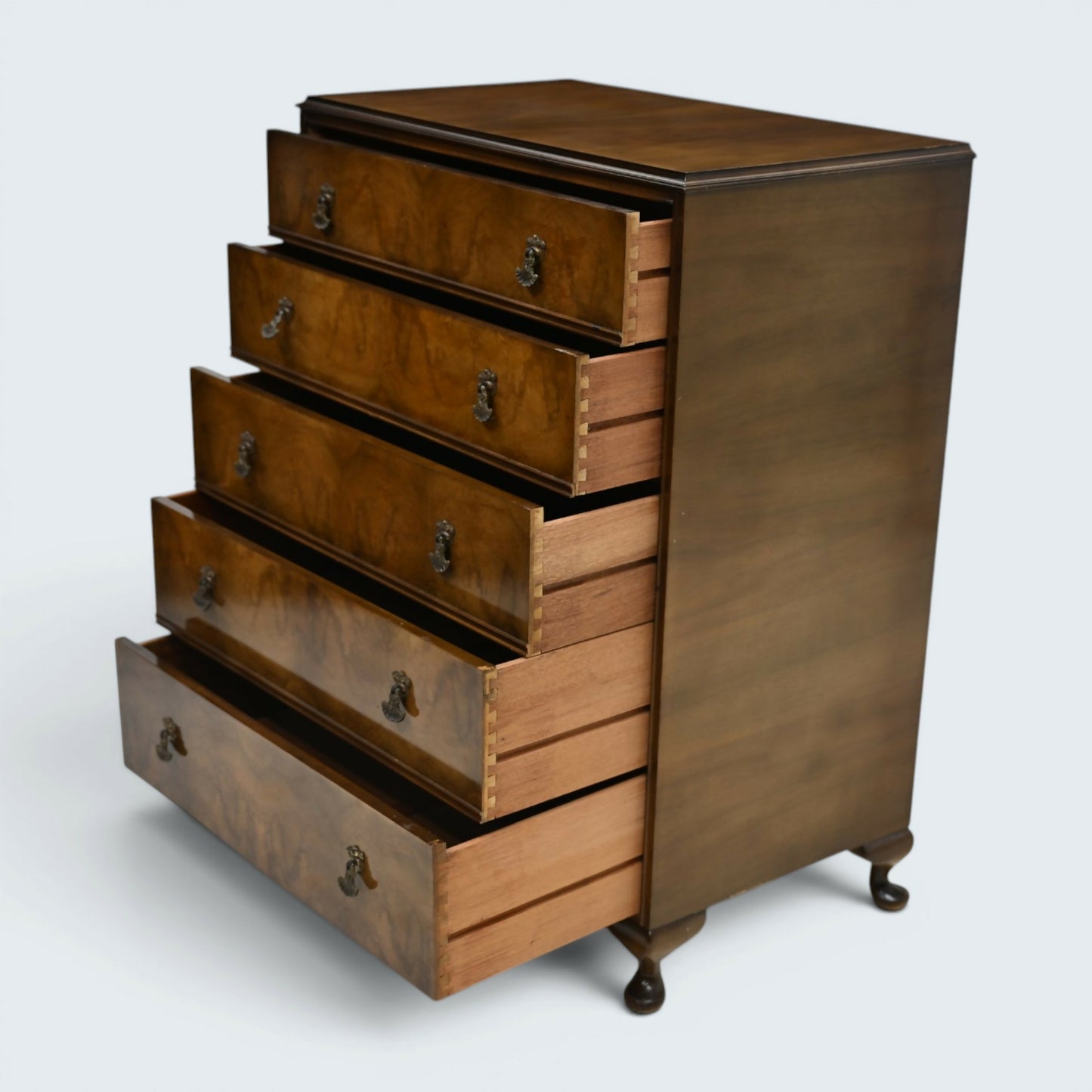 Chest of 9 Drawers Queen Anne Style Legs F. Wrighton & Sons FREE UK Delivery