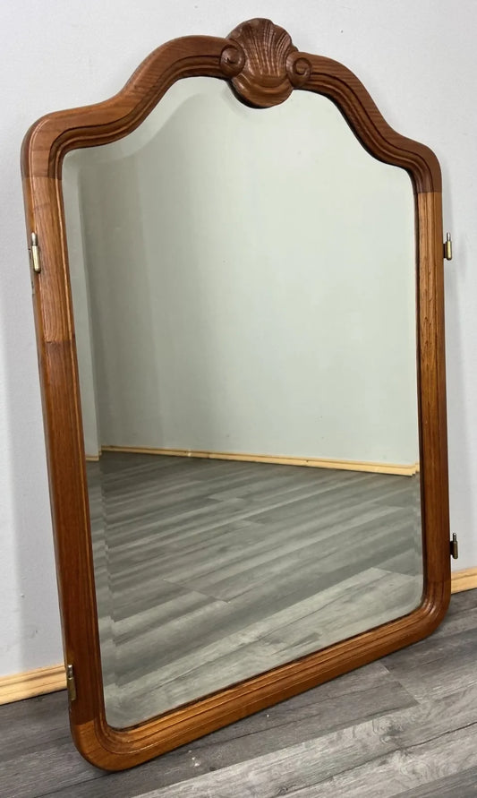 Vintage French Style Carved Wall Mirror Ornate Oak Wall Frame LOT 4775