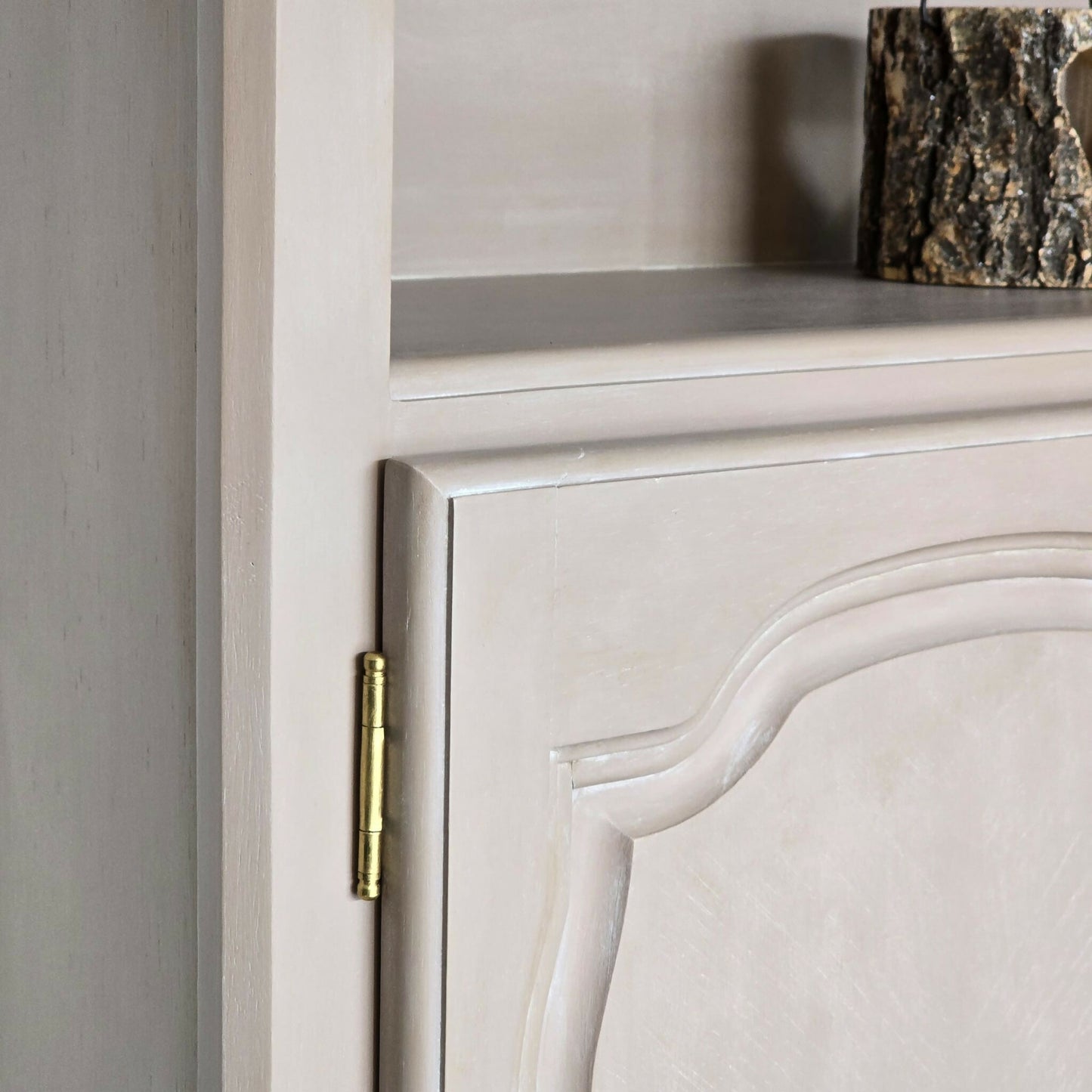 Unique Vintage Hand-painted Dusky Pink Tall Sideboard, Cabinet, Console