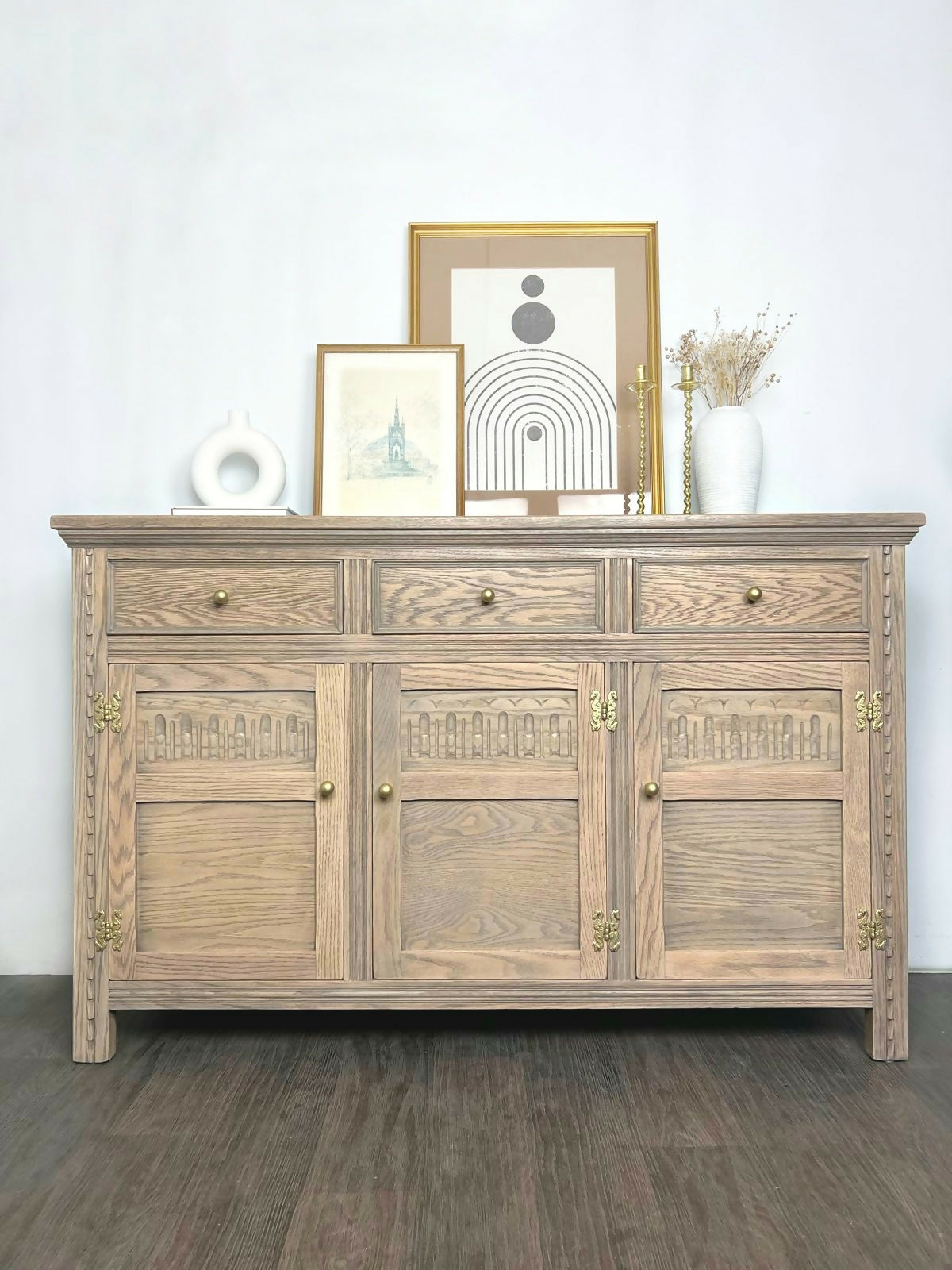 Light Wood Vintage Boho Rustic Sideboard