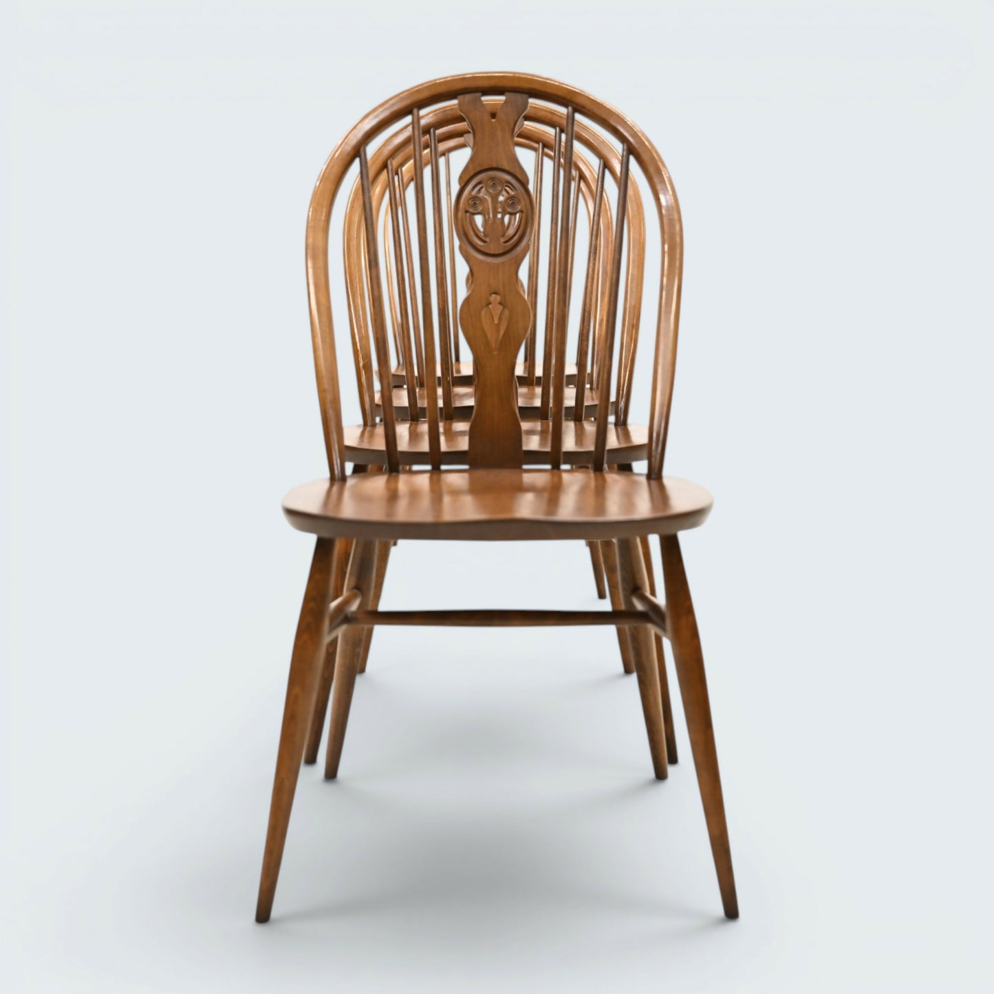 4 Ercol Fleur De Lys Bow Back Kitchen/Dining Chairs Model 878 FREE UK Delivery
