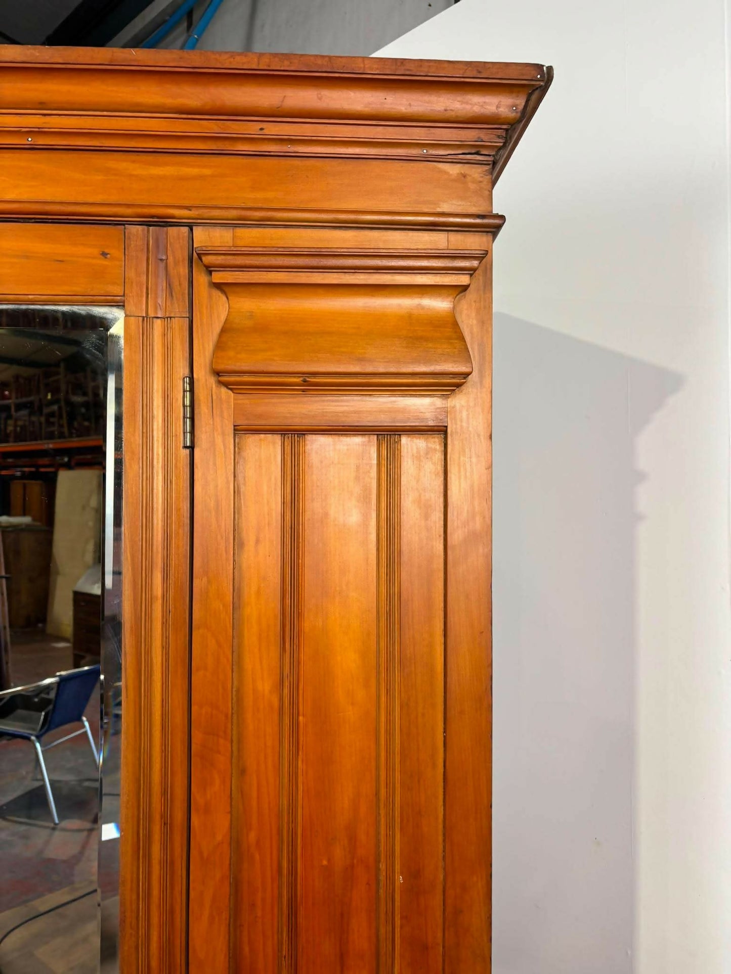 Late Victorian Satinwood Single Wardrobe