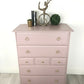 Stag minstrel tallboy chest of drawers in dusky pink