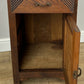 Bedside Table Antique French Marble Top Oak Cabinet Carved Cupboard LOT 6200