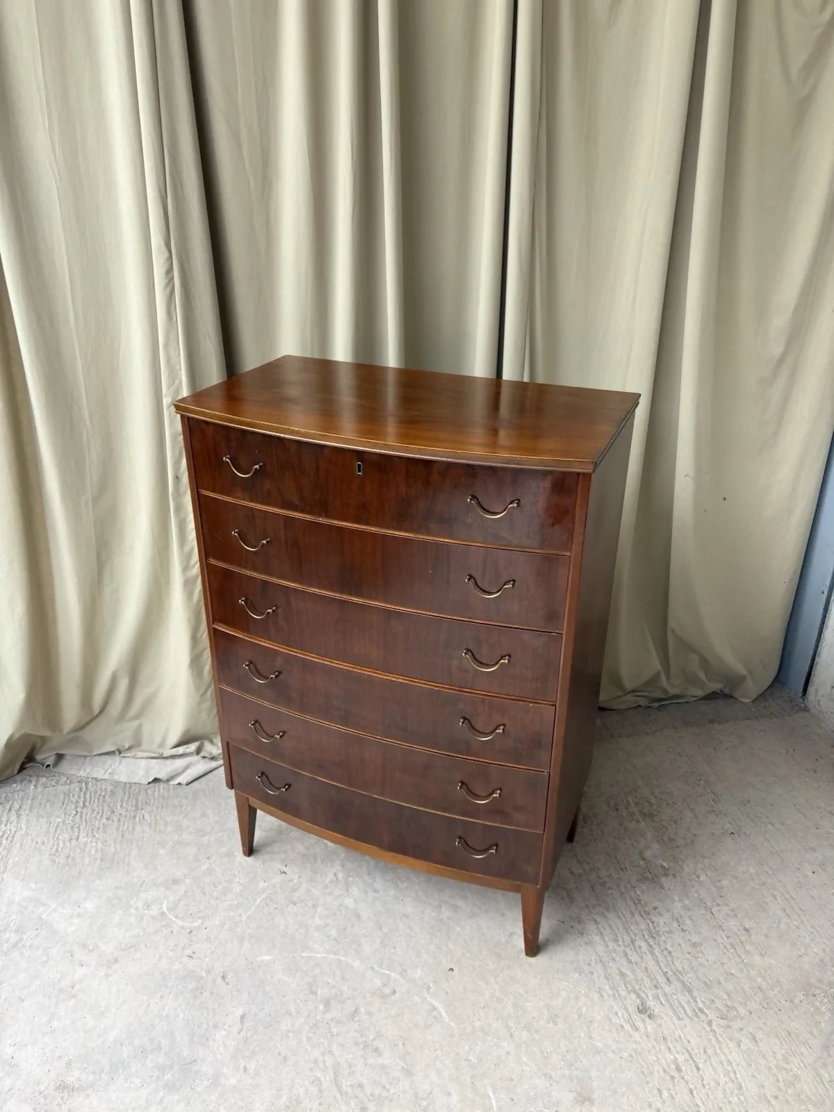 Vintage Tallboy Early Mid Century Chest Of Drawers Retro Scandi Danish R1207