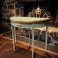 Georgian Demi-Lune Games/Card Table in Sage Green & Gold - Regency Style