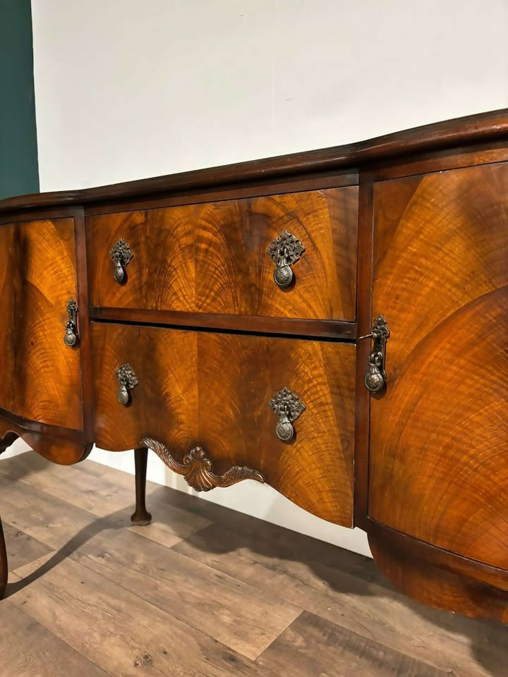 Vintage Queen Anne Style Figured Walnut Sideboard88