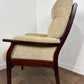 Vintage High Back Upholstered Armchair