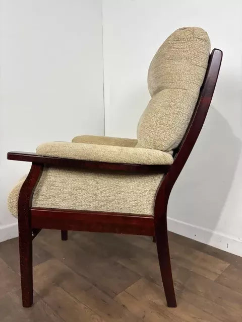 Vintage High Back Upholstered Armchair
