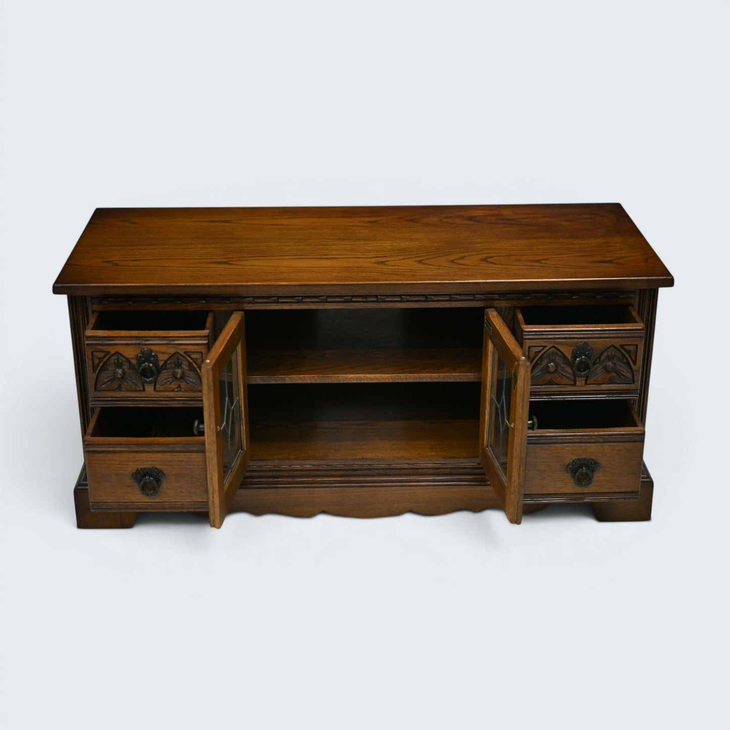 Old Charm Entertainment Cabinet TV Stand Model 2346 Light Oak FREE UK Delivery