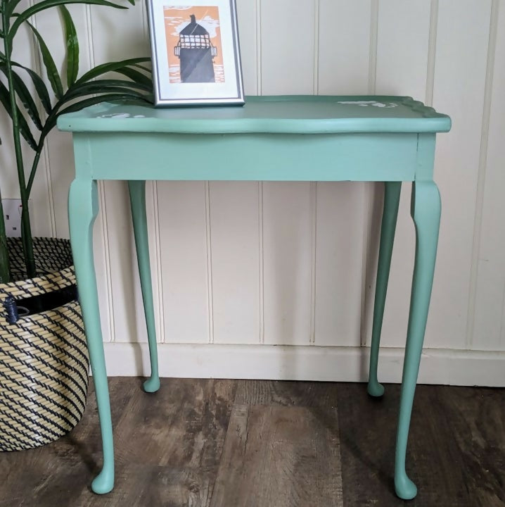 Green Stencilled Side Table R250601 1