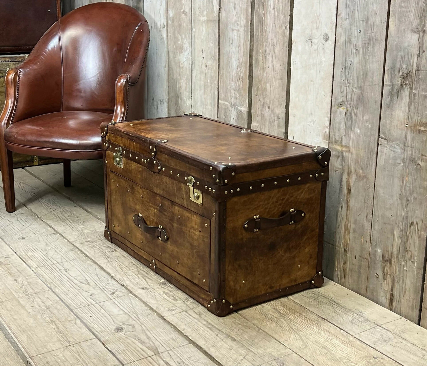 English Handcrafted Luxury Leather Trunk