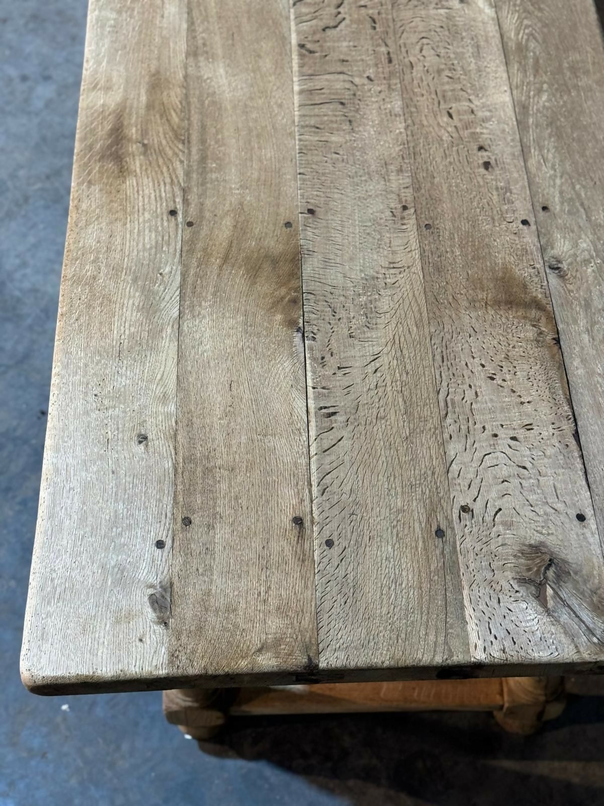 Characterful Bleached Oak Farmhouse Dining Table