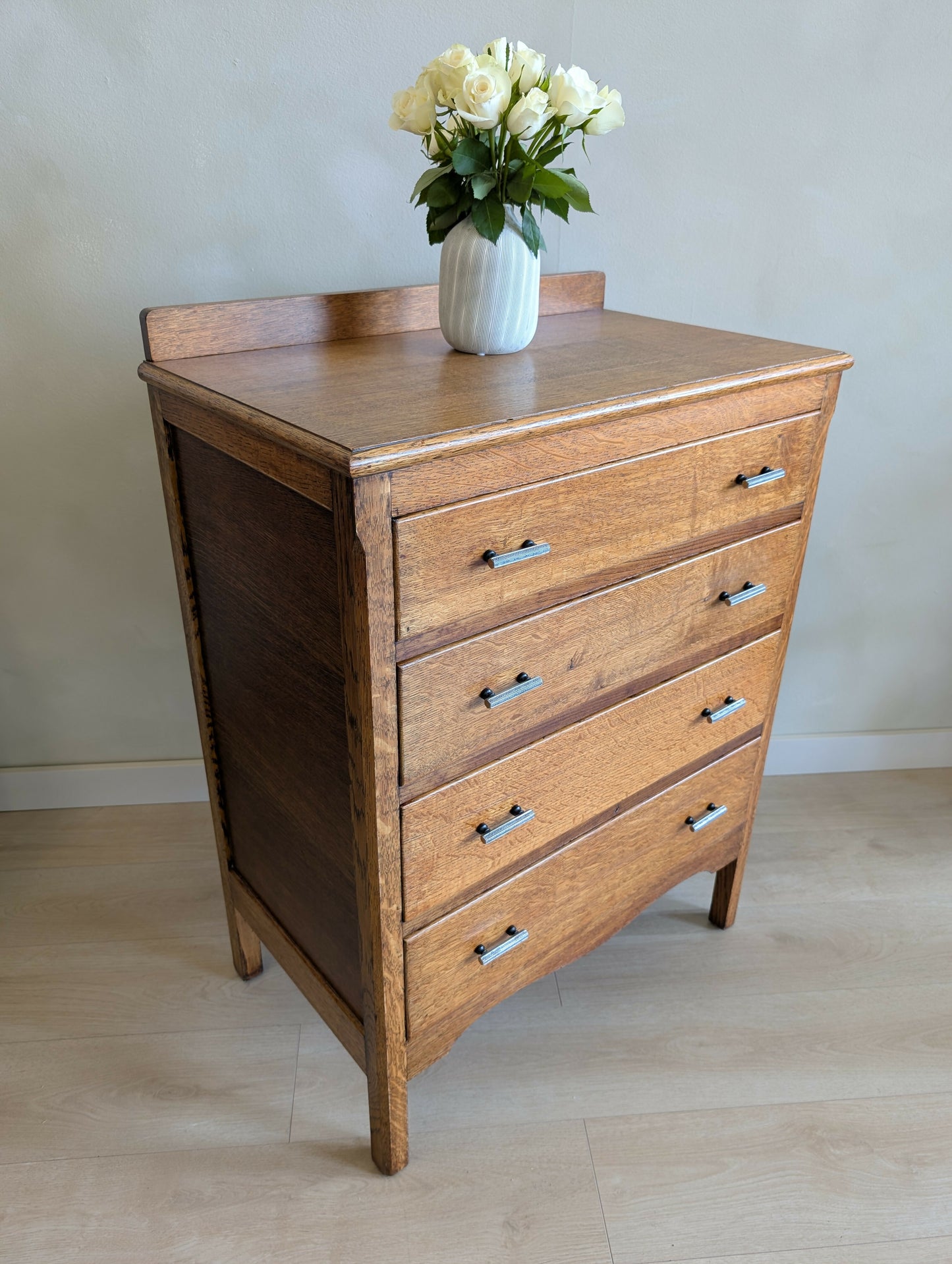 Sympathetically Restored Solid Oak Arts & Crafts Chest of Drawers