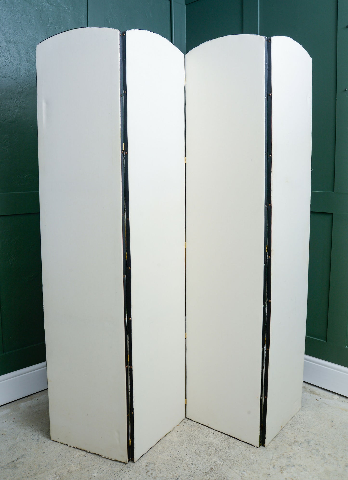 Fabric Panel Folding Room Divider with Ikea Green Birds Fabric