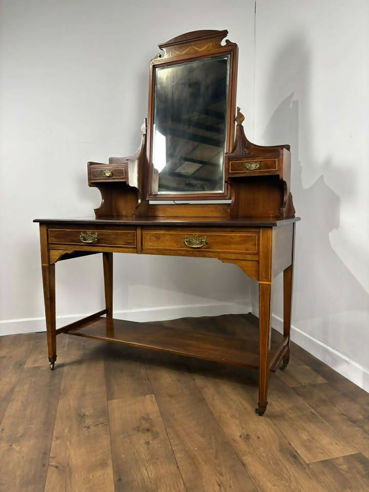 Edwardian Mahogany Inlaid Dressing Table