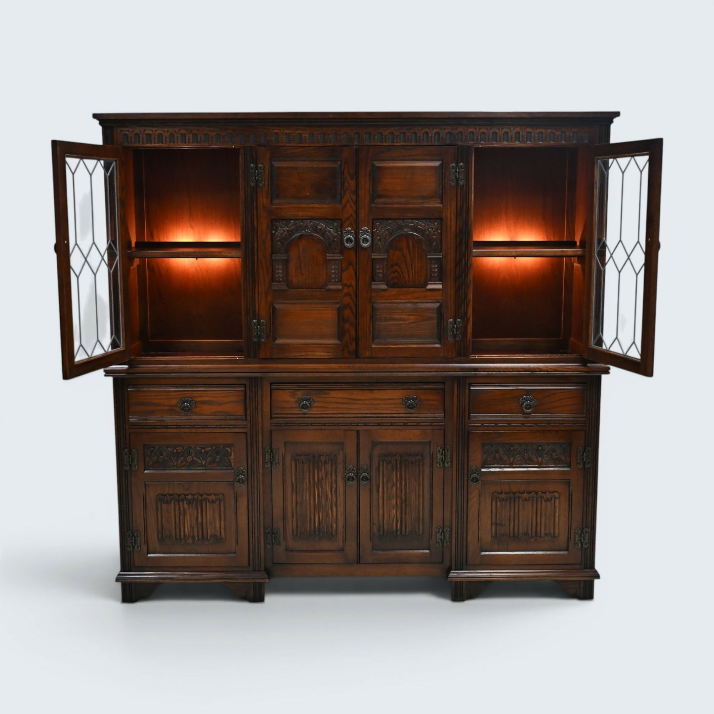Old Charm Exeter Buffet Sideboard Model #2328 Tudor Brown FREE UK Delivery*