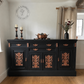 Statement Black and Copper Sideboard Solid Wood