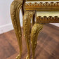 Mid-Century Italian Style Gilt Metal & Onyx Nest of Three Tables