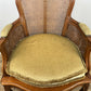 Armchair Vintage French Style Cane Upholstered Accent Carved Chair LOT 6311
