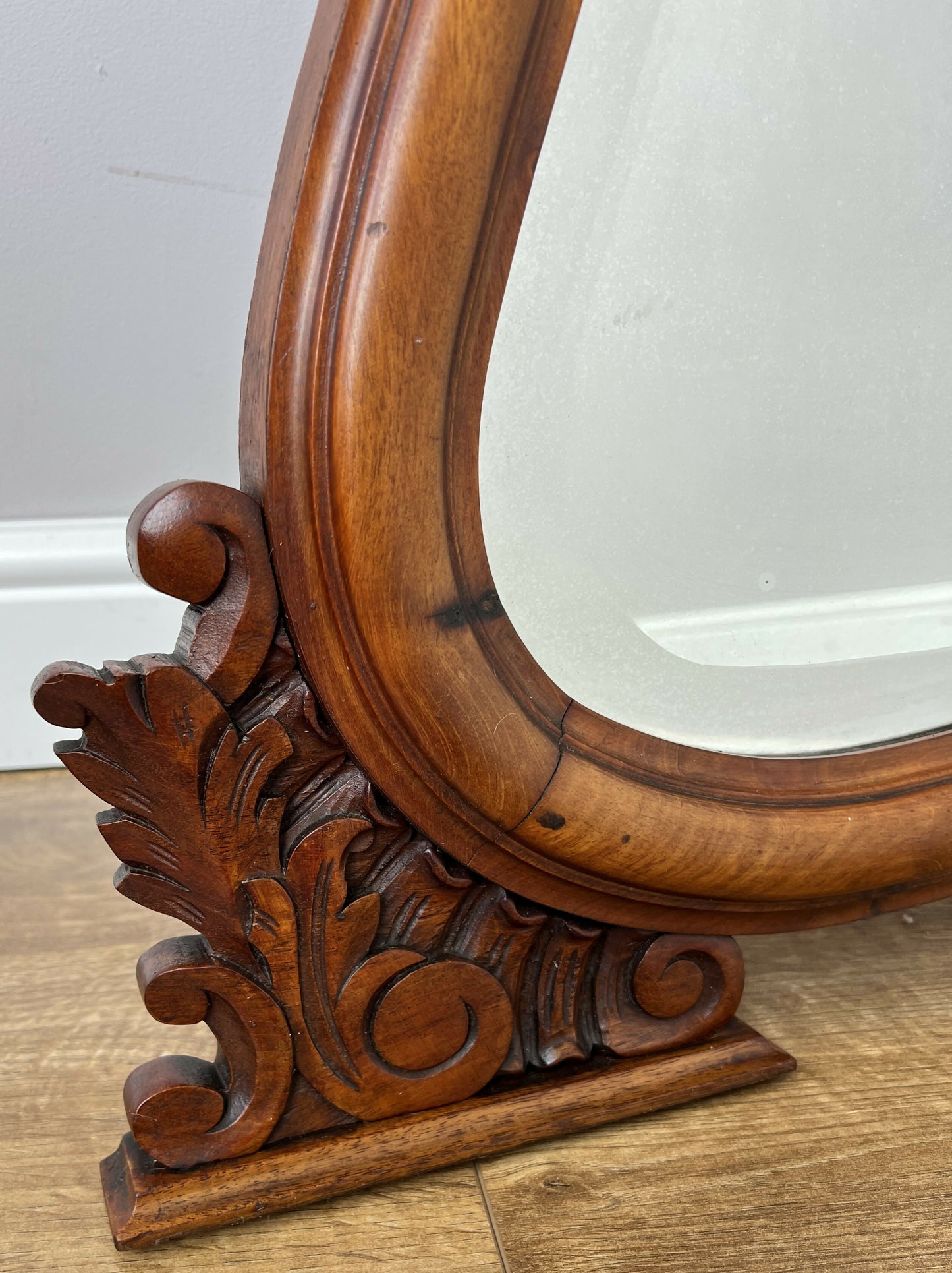 Mirror Antique French Walnut Ornate Wall Mirror Decorative Frame LOT 6404