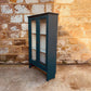 Vintage Glazed Display Cabinet | Hand Painted Teal Green Cupboard | Upcycled Wooden Bookcase | Cottage Kitchen Storage