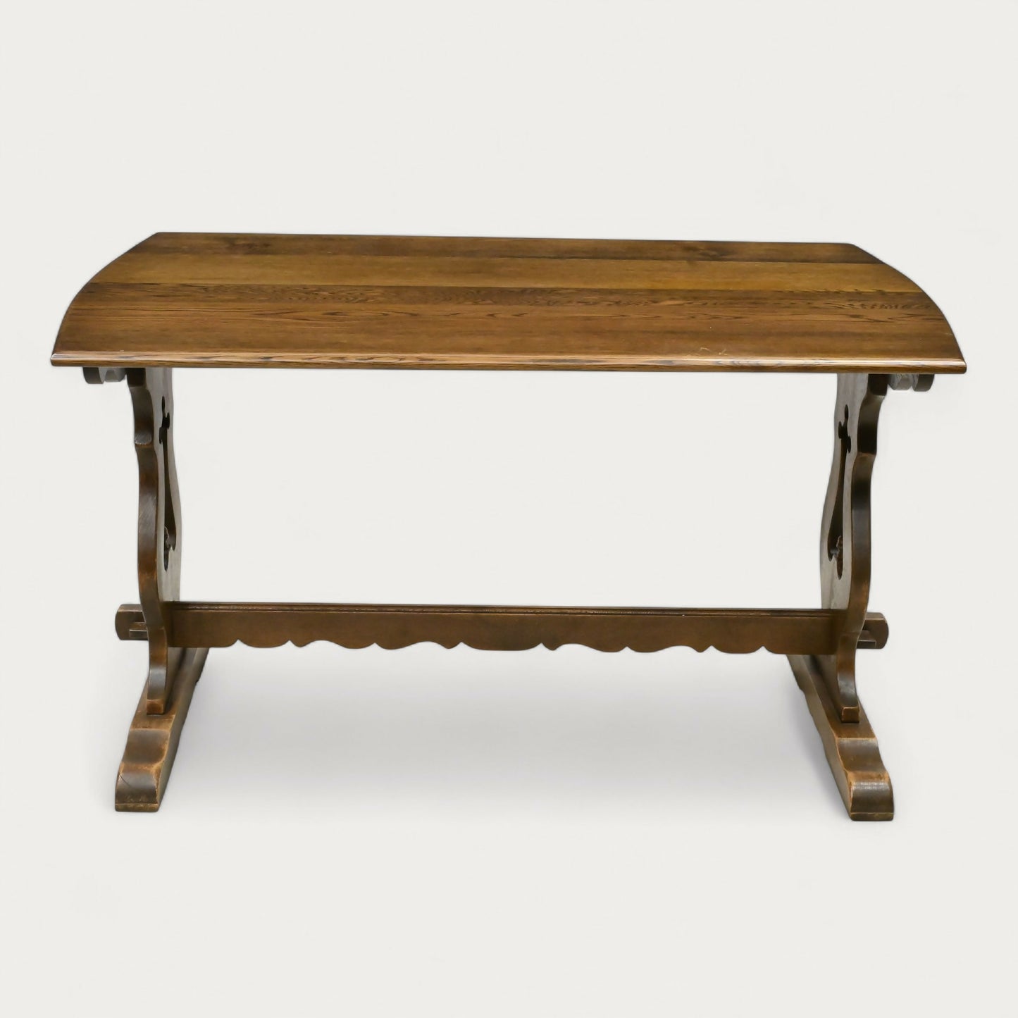 Small Old Charm Dining Table Solid Oak Refectory Style Bow End FREE UK Delivery*. SBR10836/1508E