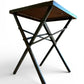 Vintage Folding Table with Holly Pattern | Rustic Wooden Accent Table