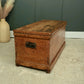 Antique Pine Trunk Box - Toy Chest - Hall Storage - Blanket Box Painted Ship