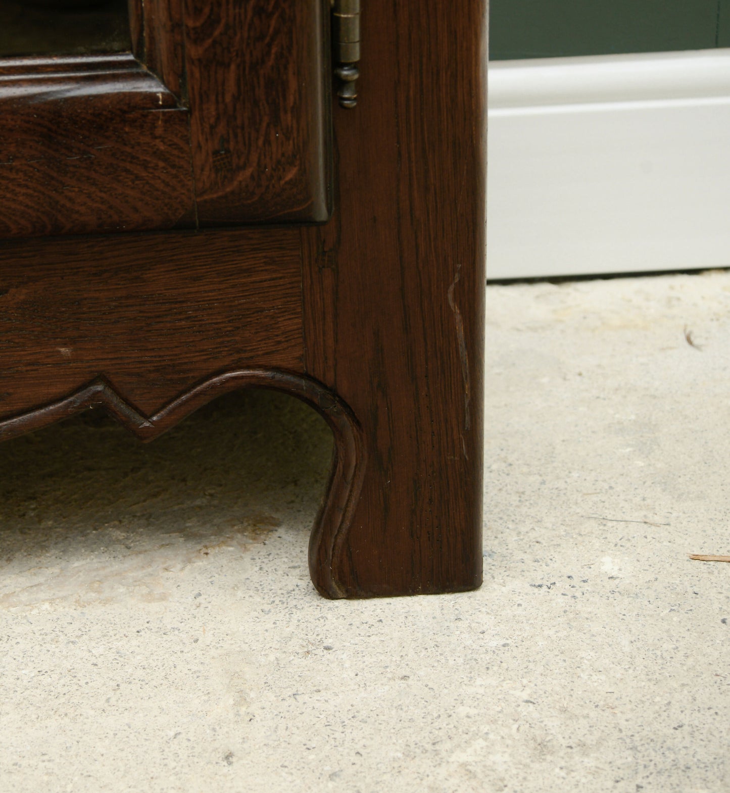 Solid Dark Oak Glazed Bookcase/Display Cabinet with Drawers - Ludwik Styl
