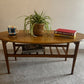 Vintage Oval Coffee Table with Magazine Rack – Mid Century Modern Laminate Wood