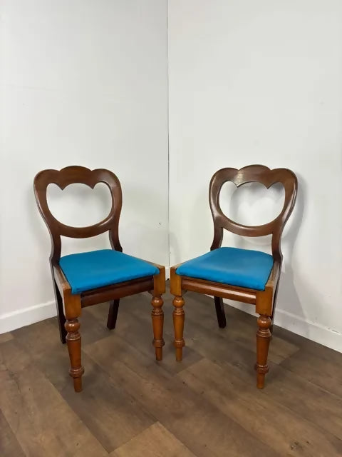 Victorian Pair of Mahogany Balloon Back Chairs
