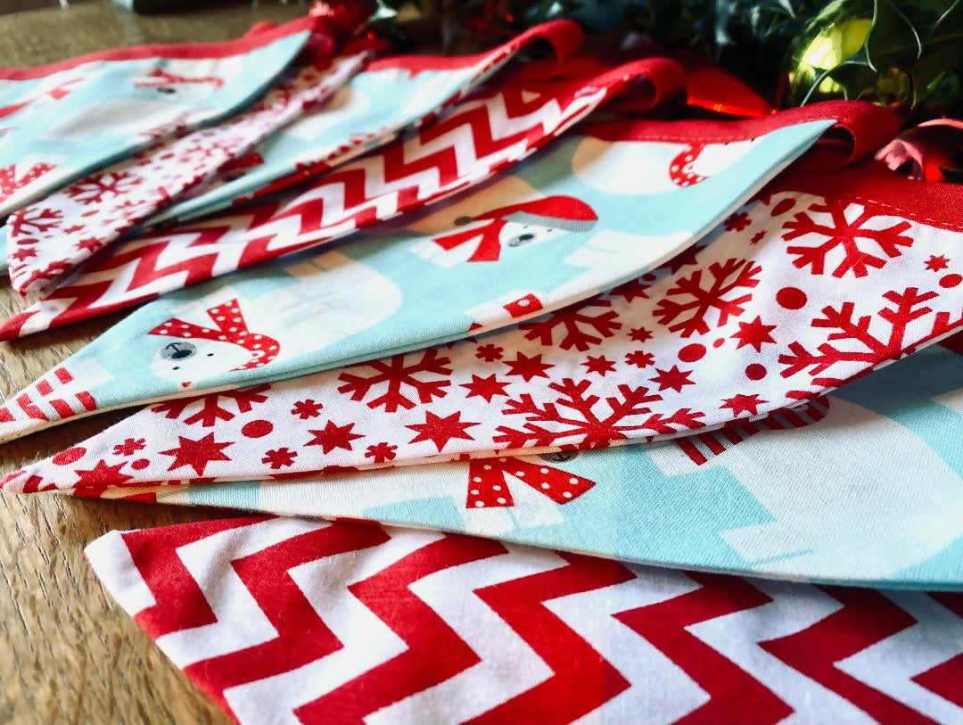 Handmade Christmas Bunting (Blue Polar Bears)
