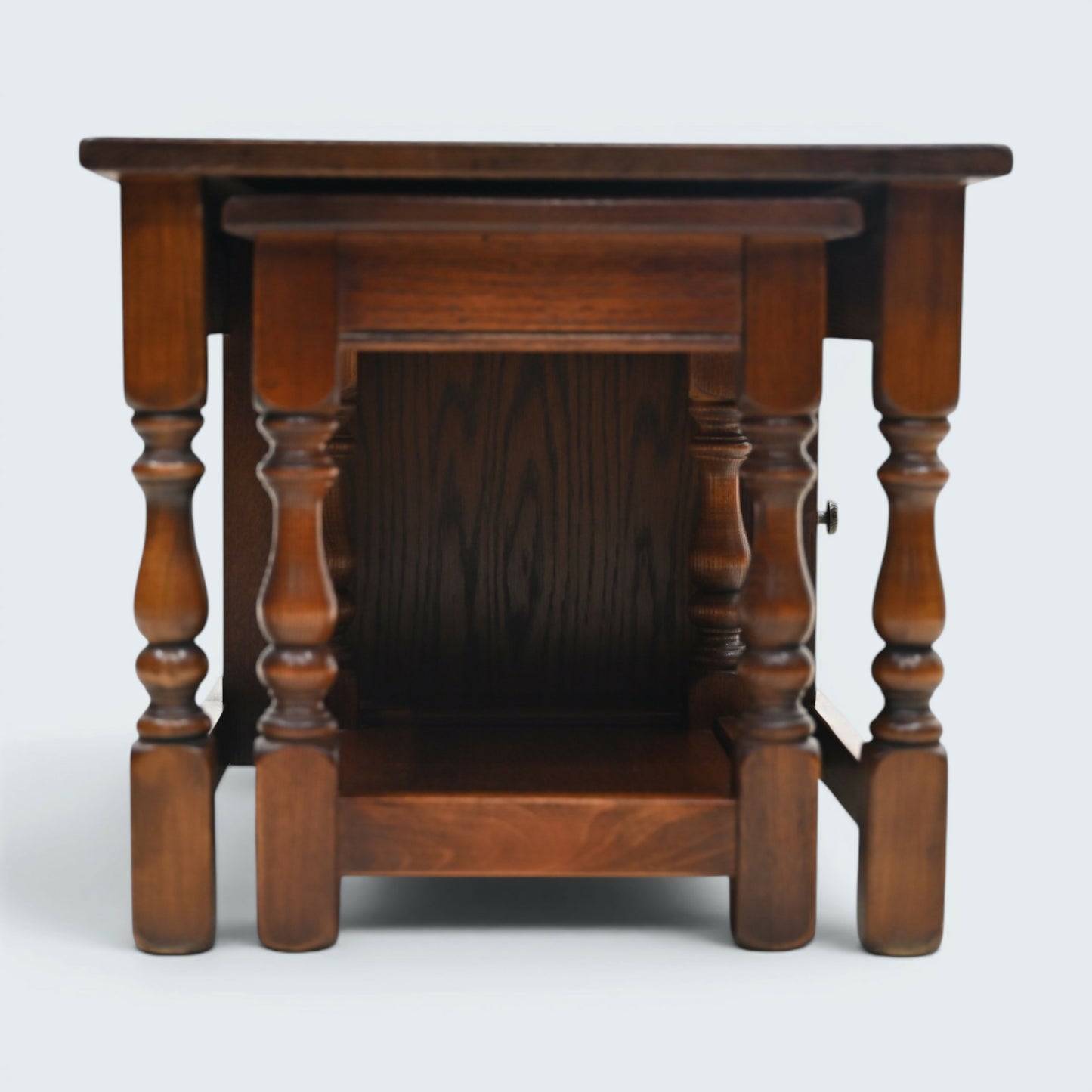 Old Charm Long Nest of Tables Solid Oak Coffee Table Tudor Brown FREE Delivery*