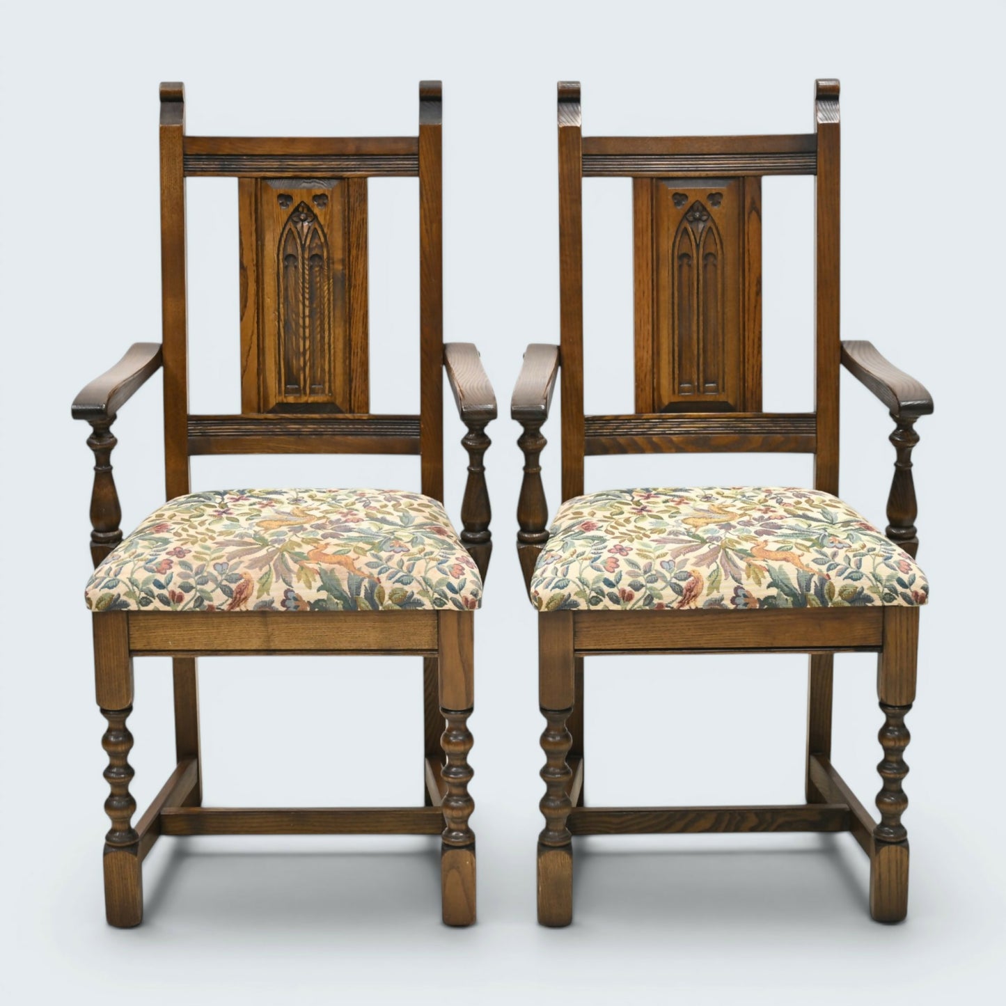 8 Old Charm Dining Chairs Warwick Pegasus Upholstery Light Oak FREE UK Delivery*