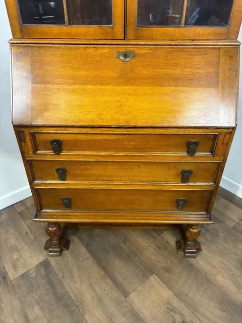 Vintage Oak Bureau Bookcase
