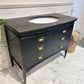 Black Vintage Wooden Vanity Unit