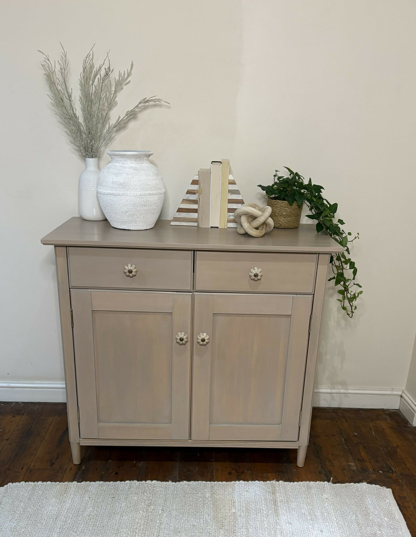 'Latte' Chalk Paint Wash Sideboard | Custom Mouldings & Artisan Handles