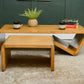 MCM Coffee Table with Nesting Table - Paperclip Design - 1970s Dutch? Oak or Ash