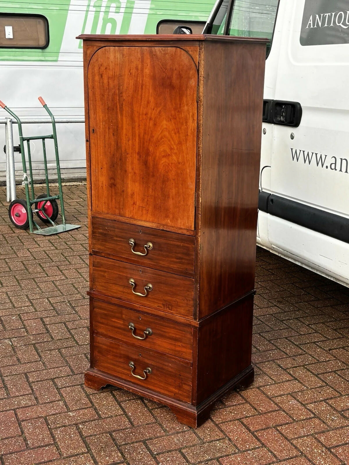 Vintage Mahogany Housekeepers Cabinet / Small Linen Press.