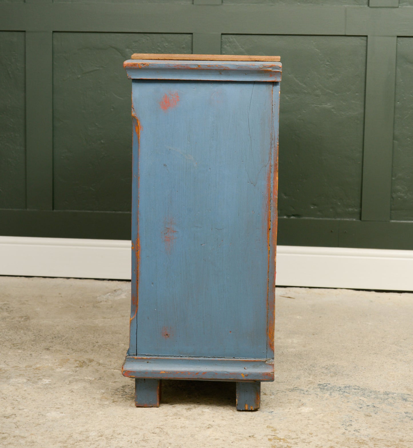 Antique Pine Larder Cupboard - Pie Safe/ Meat Safe - Painted Blue